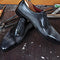 Zapatos Casuales de Cuero para Hombre con Degradado de Color y Punta Redonda