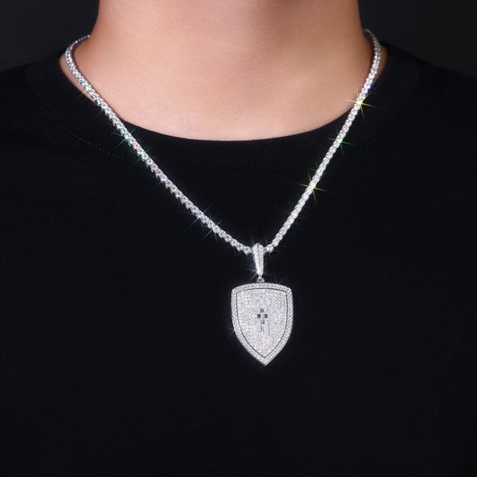 Collar Starlight Shield - Colgante de Moissanita S925 Plateado y Platinado - Image 7