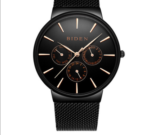 Reloj Hombre Calendario Malla Ultra Delgada - Image 9