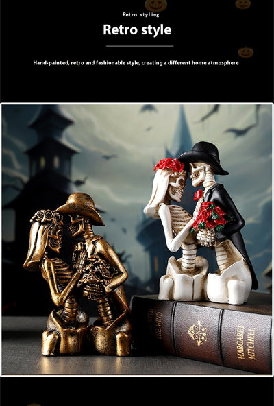 Adorno de Pareja Calaveras en Resina - Estilo Gótico Romántico - Image 18