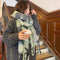 Poncho Capa Bufanda Gruesa Otoño Invierno Contraste de Colores Mohair