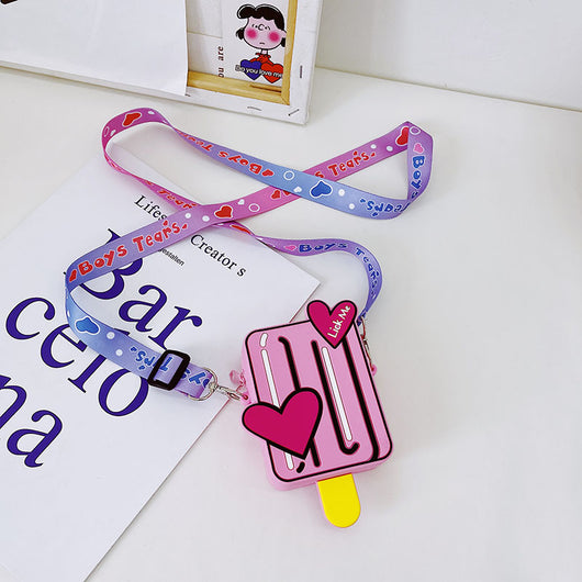 Bolsa Bandolera Infantil con Diseño de Helado y Moño Decorativo - Image 3