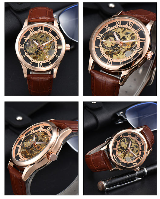 Reloj Mecánico Hombre Escala Romana Resistente al Agua Estilo Ejecutivo - Image 16