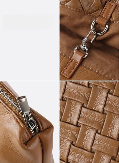 Bolso de Cuero Plisado con Gran Capacidad - Bolsa de Hombro Portátil y Elegante - Image 17