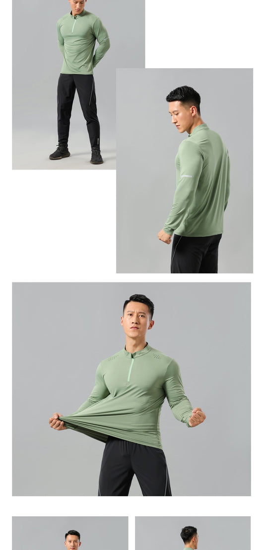 Camiseta Deportiva de Manga Larga Elástica Secado Rápido para Hombre - Image 22