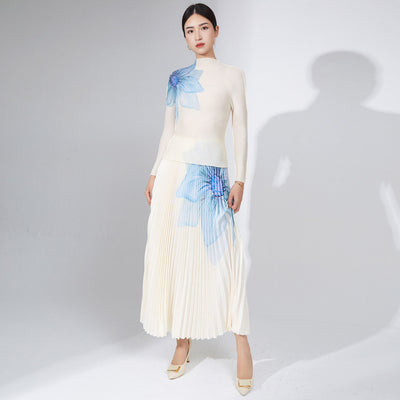 Conjunto de Falda Plisada Otoño - Traje Elegante de Dos Piezas para Mujer - Image 9