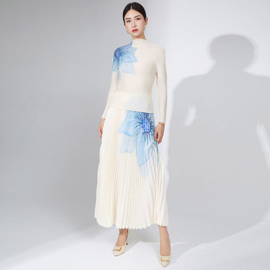 Conjunto de Falda Plisada Otoño - Traje Elegante de Dos Piezas para Mujer - Image 9