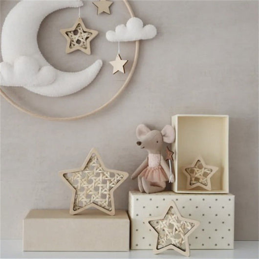 Globo Aerostático de Ratán con Arcoíris, Estrellas y Luna para Decoración Infantil - Image 13