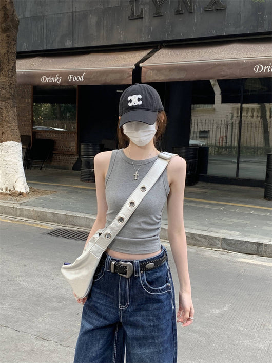 Chaleco Plisado Ajustado sin Mangas Estilo Hot Girl - Image 17