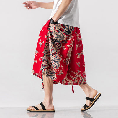 Pantalones Cortos Holgados Estilo Chino con Estampado Floral y Elefante - Image 3