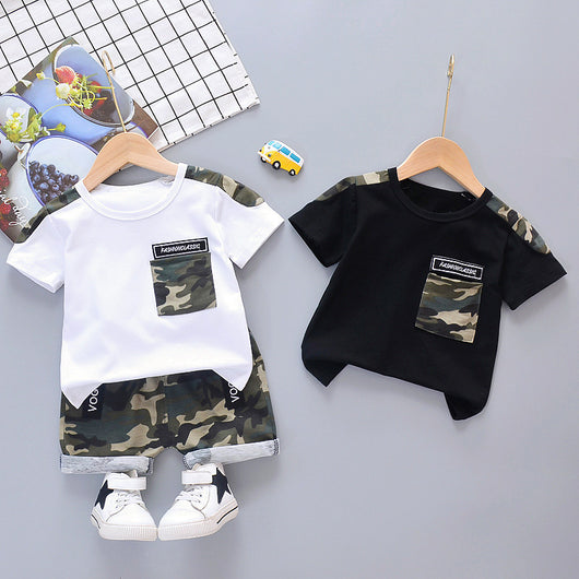 Conjunto de Dos Piezas Camuflado con Shorts de Manga Corta - Image 5