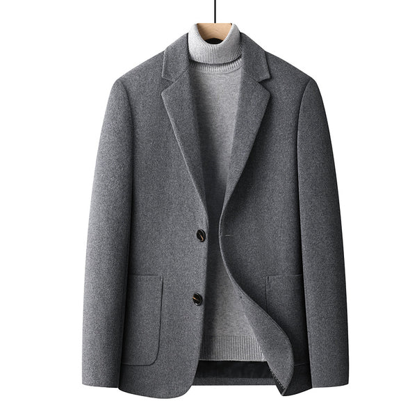 Traje Corto de Lana Pura para Hombre - Colores Sólidos Otoño Invierno - Image 9