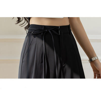 Pantalón Ancho de Cintura Alta con Drapeado Elegante - Image 3