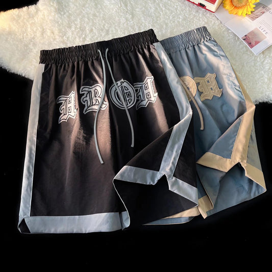 Shorts Deportivos Holgados con Bordado para Hombre - Image 2