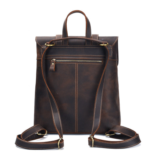 Bolsa de Viaje de Cuero Genuino Estilo Retro - Gran Capacidad - Image 5