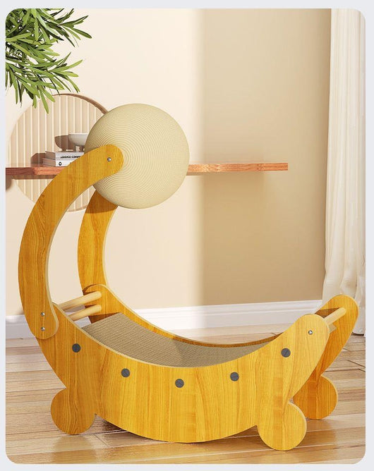 Tabla Rascadora para Gatos con Forma de Luna y Pelota Interactiva - Image 8