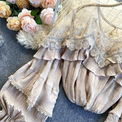 Blusa Chifón con Volantes de Encaje y Mangas Abullonadas - Image 13
