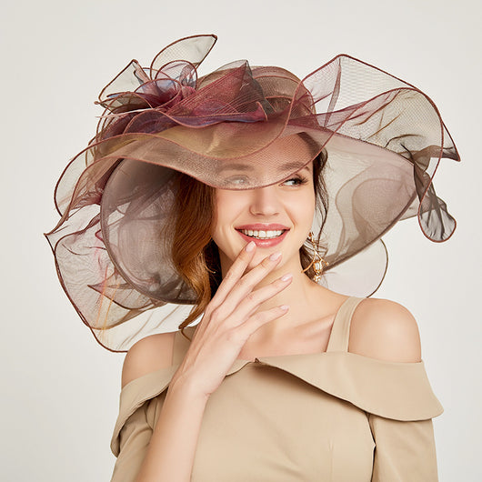 Sombrero Elegante Multicolor de Organza - Estilo Europeo y Estadounidense - Image 3