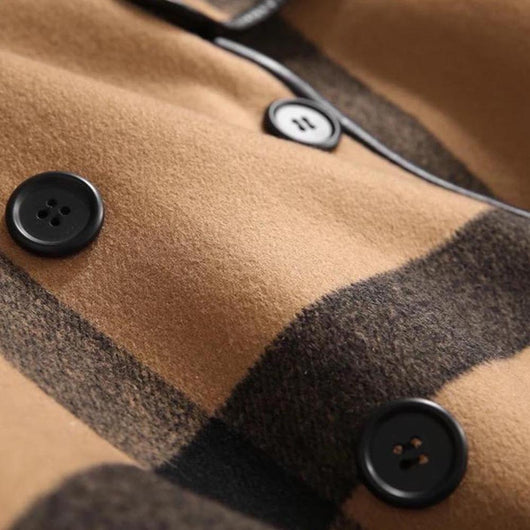 Chaqueta Larga Cuadros Casual para Mujer - Image 11