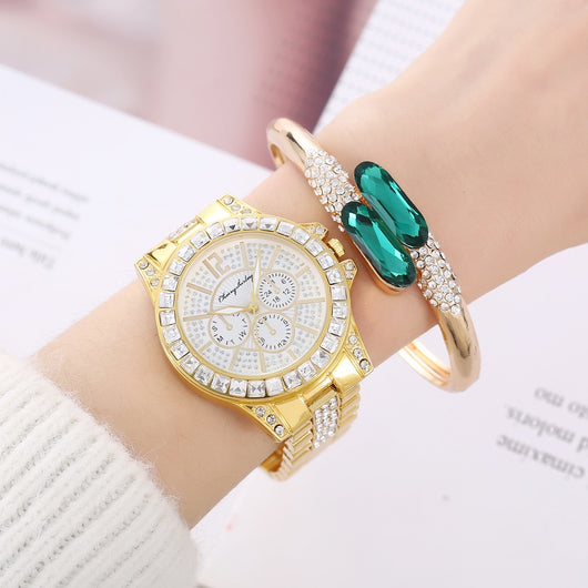 Conjunto de Accesorios en Acero Verde: Reloj, Anillo, Collar y Aretes de Cuarzo - Image 61