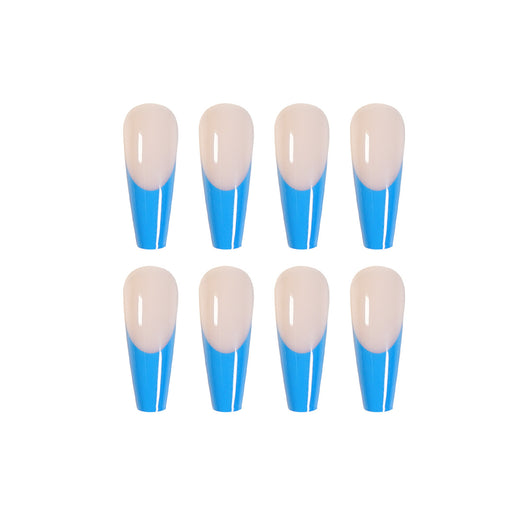 Manicura Francesa Azul Ballet Larga - Image 7