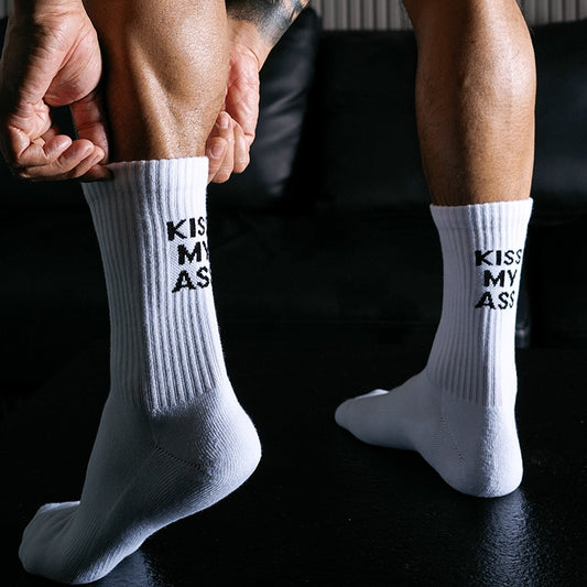 Calcetines Deportivos Altos de Algodón para Fitness
