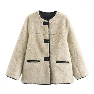Abrigo de Peluche Tricolor para Mujer - Image 12