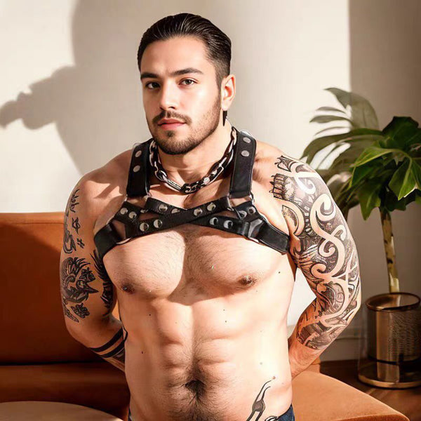 Arnés de Pecho Cinturón Ajustable para Hombre - Estilo Biker Nocturno