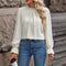 Blusa Jacquard Cuello Redondo Ajustada Efecto Reductor Manga Larga