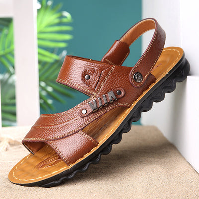 Sandalias Hombre Cuero Genuino Playa - Chanclas Antideslizantes Cómodas - Image 15