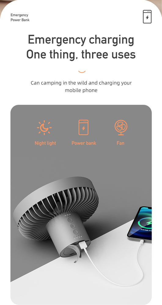 Ventilador LED Camping Portátil 3 en 1 con Tripié Ajustable y Carga USB - Image 18