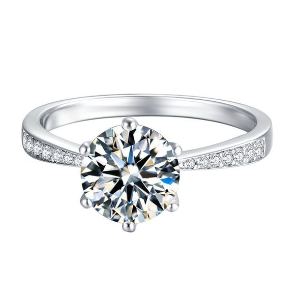 Anillo de Plata 925 con Moissanita de 2.0 Quilates Smart 2.0