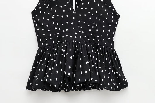 Top Halter Escotado con Lunares y Amarre Trasero para Mujer - Image 13