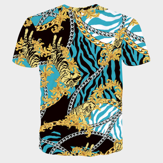 Playera Manga Corta para Hombre con Estampado de Letras a Rayas - Image 11