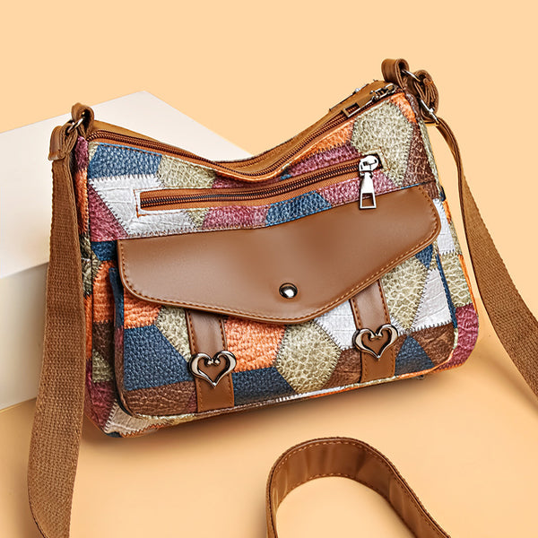 Bolso de Hombro Retro Patchwork Multicolor - Estilo Versátil All-Match