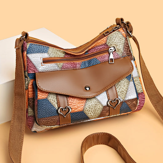 Bolso de Hombro Retro Patchwork Multicolor - Estilo Versátil All-Match