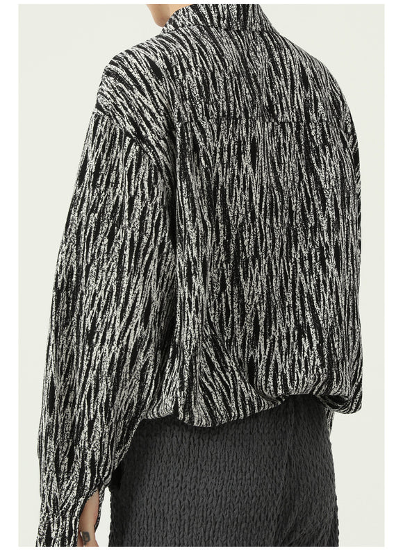 Camisa Suelta Coreana a Rayas para Hombre