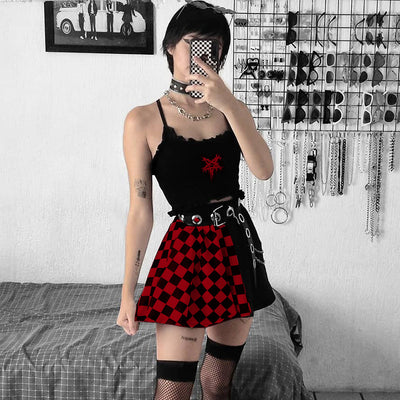 Falda Gótica Cuadros A-Line Mini Harajuku Streetwear - Image 5