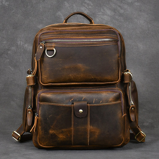 Mochila de Viaje en Cuero Genuino con Correa Ancha - Image 11