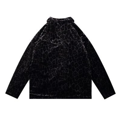 Abrigo Camisa Leopardo Terciopelo Estilo Europeo-Americano - Image 10