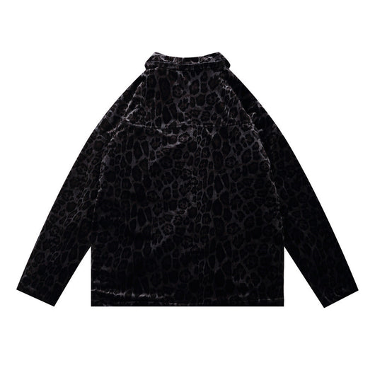 Abrigo Camisa Leopardo Terciopelo Estilo Europeo-Americano - Image 10