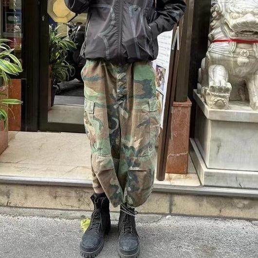 Pantalones Cargo Holgados Camuflaje para Hombre Talla Plus