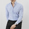Camisa de Rayas V-Neck de Manga Larga para Hombre