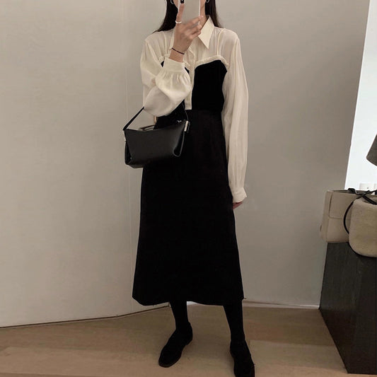 Blusa Ejecutiva de Punto Francés con Detalles Contrastantes