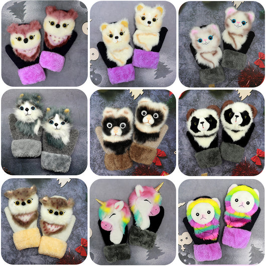 Guantes Térmicos Infantiles de Felpa con Diseños de Animales - Image 3