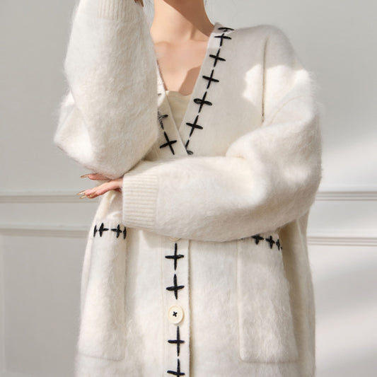 Cardigan Blanco Suelto para Mujer - Diseño Casual y Versátil