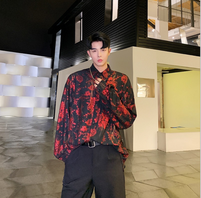 Camisa Floral Hip Hop Streetwear para Hombre - Image 2