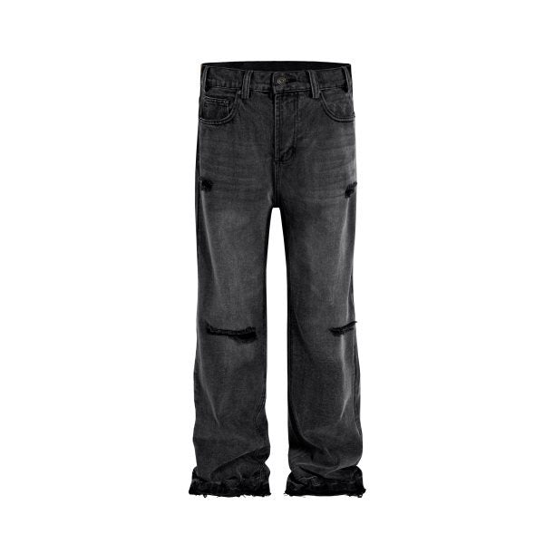 Jeans Rectos Destruidos Vintage para Hombre - Corte Cuchillo Desgastado - Image 4