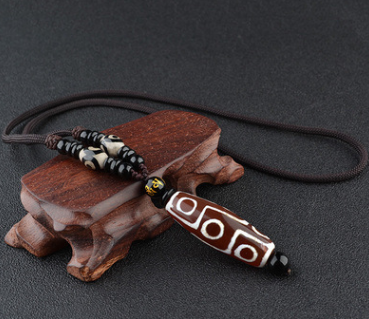 Collar Pulsera Dzi de Nueve Ojos en Ágata - Cadena Étnica Unisex - Image 5