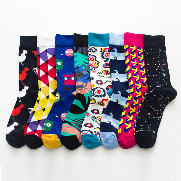 Calcetines Cortos Estampado Geometría Pollo Divertidos de Algodón